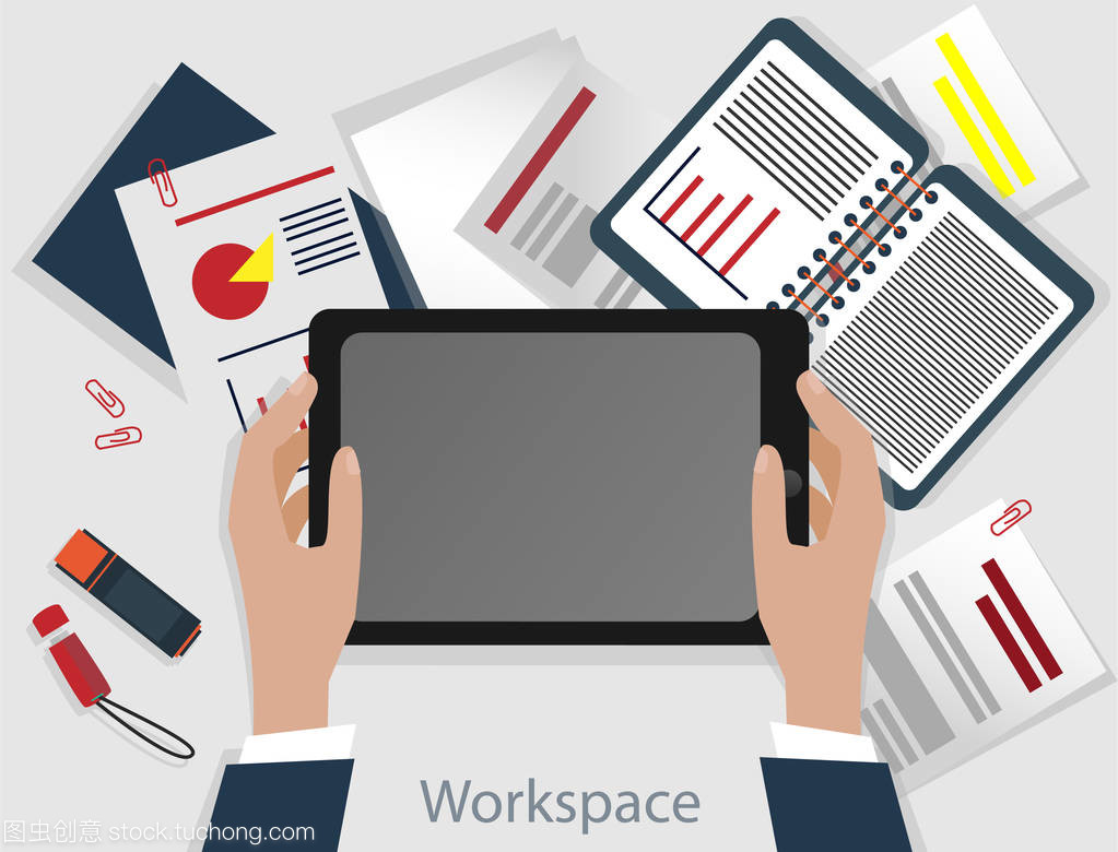 業(yè)務(wù)工作場(chǎng)所中的平板電腦與電腦平面設(shè)計(jì)應(yīng)用