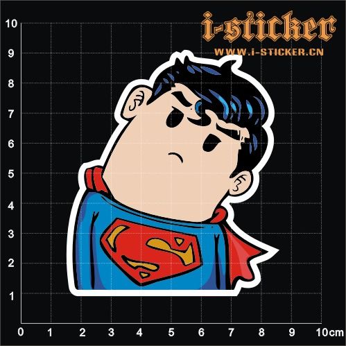 歪脖超人旅行箱貼紙 卡通惡搞與平面設計的趣味融合